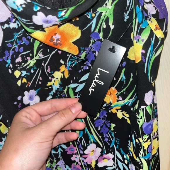NWT Lulu’s Blooming Beauty Floral Cowl Neck Midi Dress - Picture 4 of 6